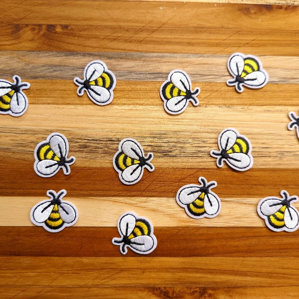 Bee Shaped Embroidered Iron-on Patch
